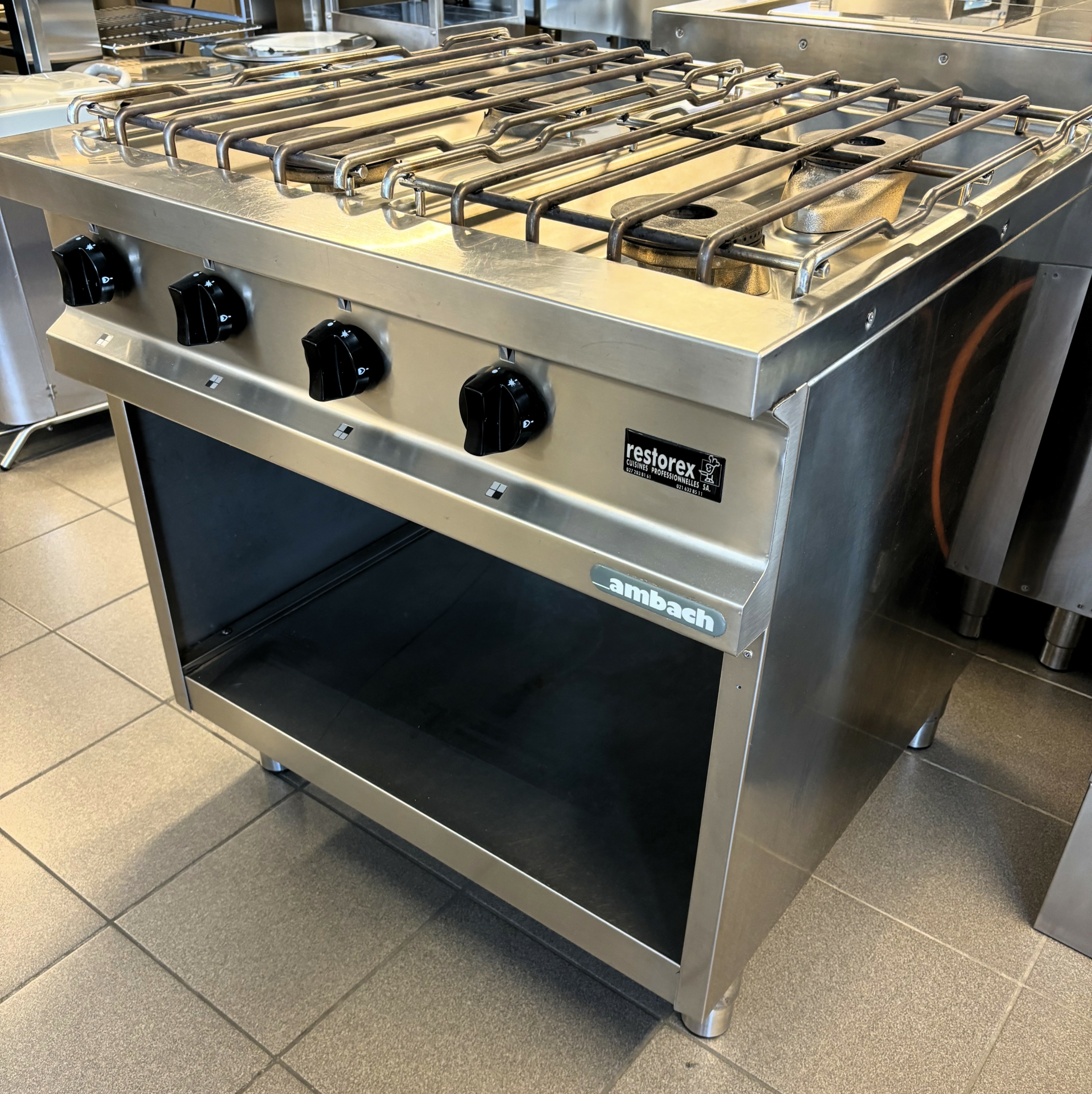 Fourneau gaz acier inox AMBACH