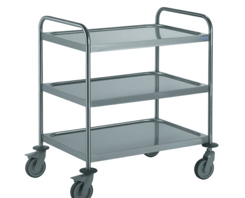Chariot Tournus de service inox 3 plateaux