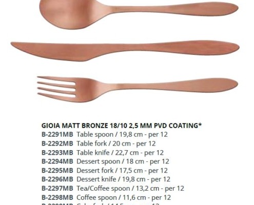 Couvert de table Gioia Mat Bronze Style Point