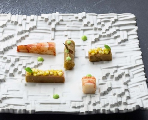 Assiette Piano Square Style Point