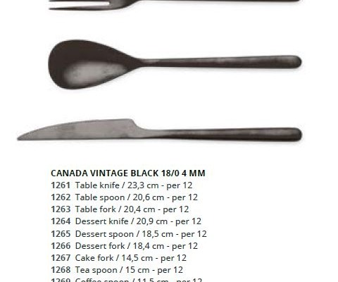 Couvert de table Canada Vintage Black