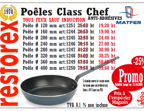 Promotion Poêle Class Chef Matfer