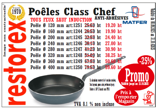Promotion Poêle Class Chef Matfer