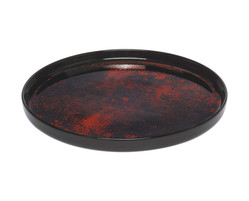 Ass Plate Ø 25 Cm Bords Droits MARS Rouge noire