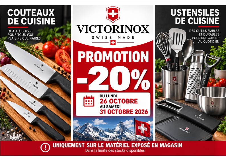 PROMOTION VICTORINOX – 20% du 26 au 31.10.2026